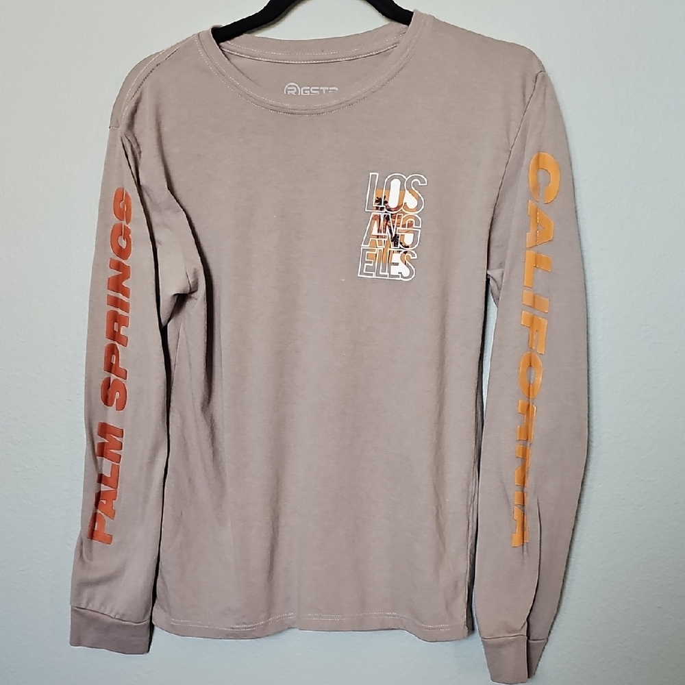 RGSTR Long Sleeve Palm Springs California Brown Long Sleeve Shirt 14/16